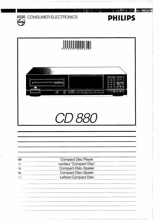 philips cd 880 owners manual