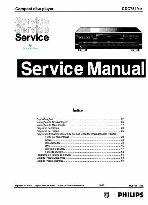 philips cd c 751 service manual