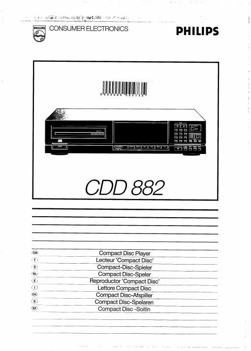 philips cd d 882 owners manual