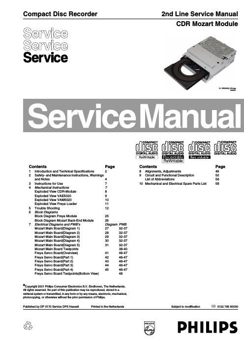 philips cdr mozart service manual