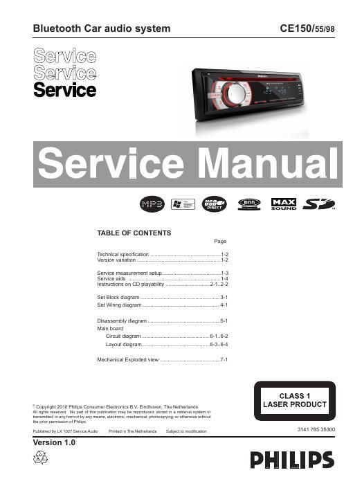 philips ce 150 service manual