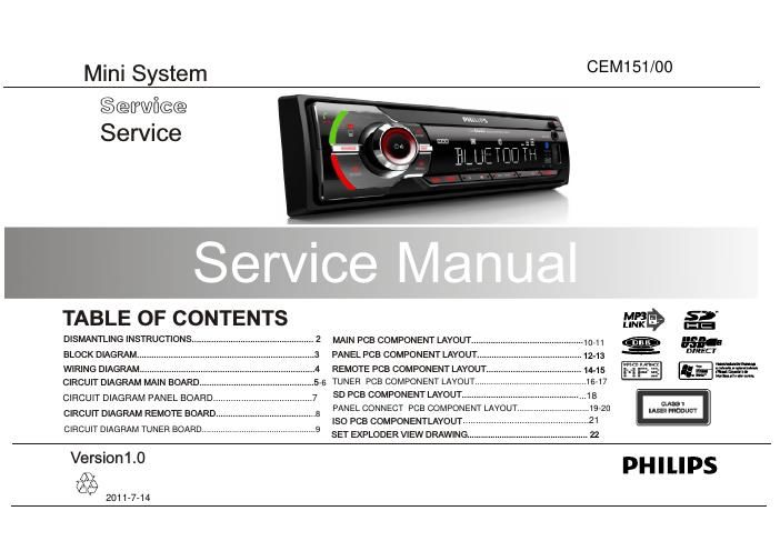 philips ce 151 service manual