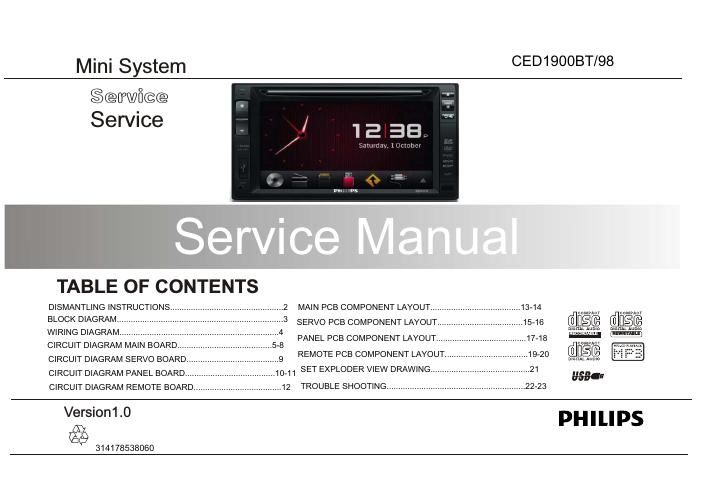 philips ced 1900 bt service manual