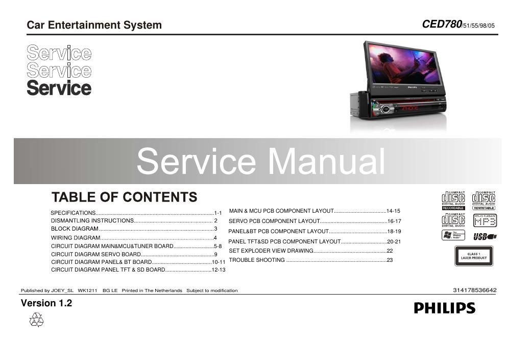 philips ced 780 service manual