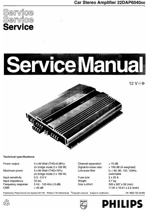 philips dap 6040 service manual