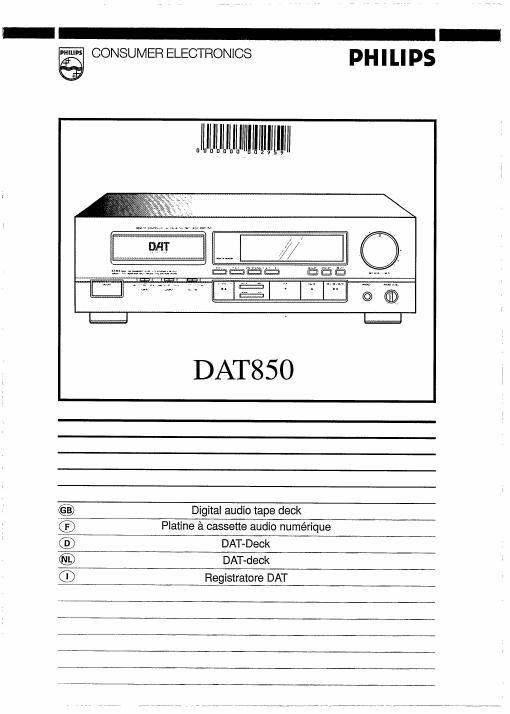 philips dat 850 owners manual