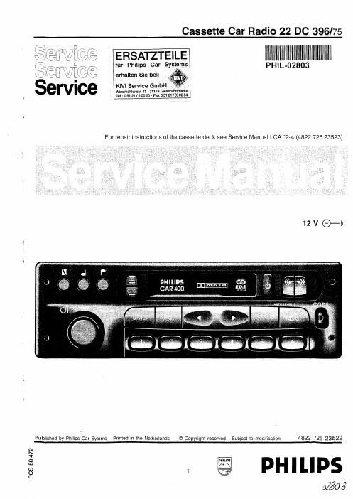 philips dc 396 service manual