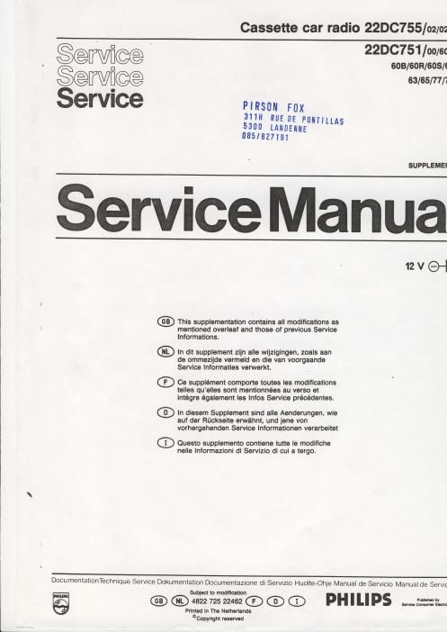 philips dc 751 755 service manual