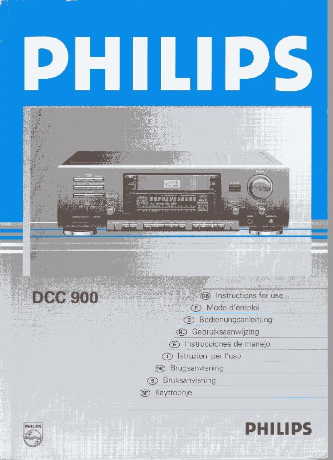 philips dcc 900 owners manual
