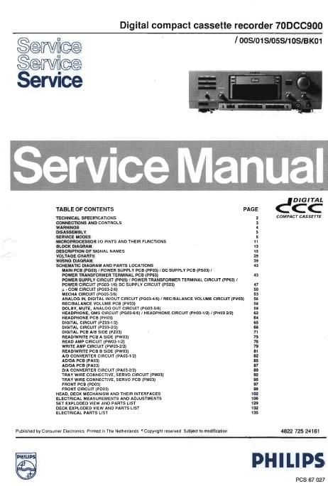 philips dcc 900 service manual