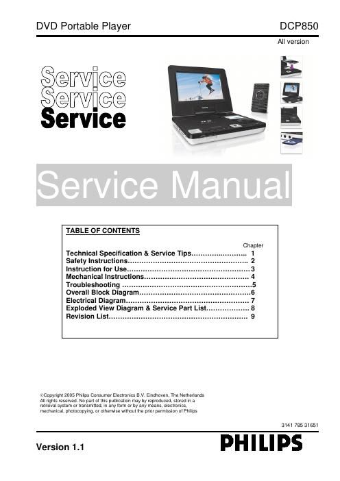 philips dcp 850 service manual