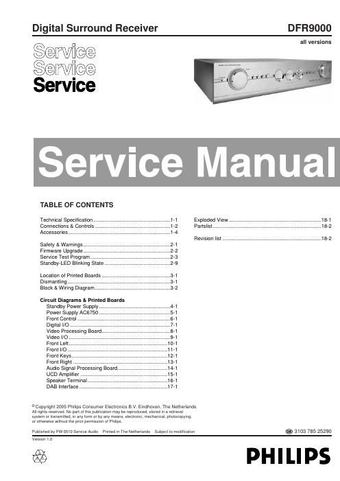 philips dfr 9000 service manual