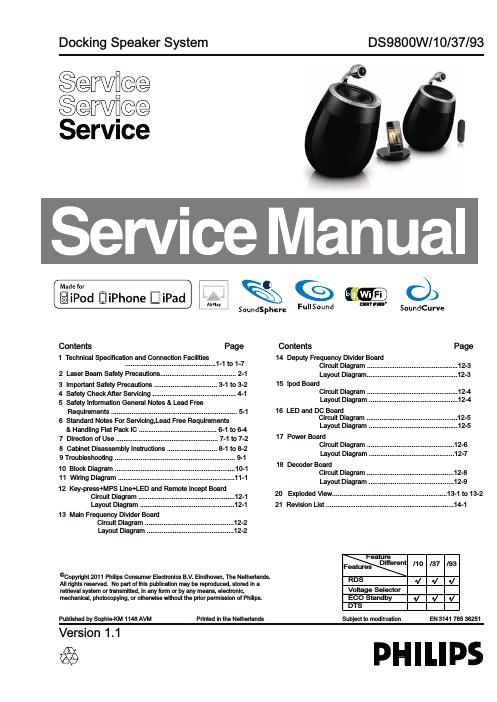philips ds 9800 service manual