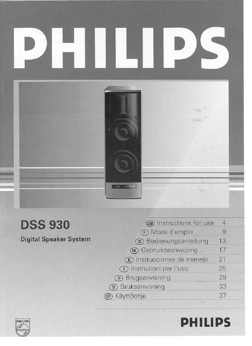 philips dss 930 owners manual