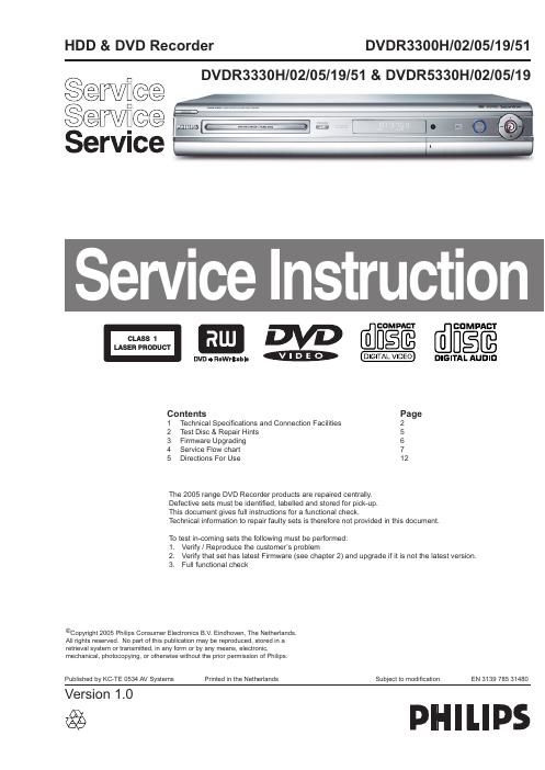 philips dvdr 3330 h service manual 1