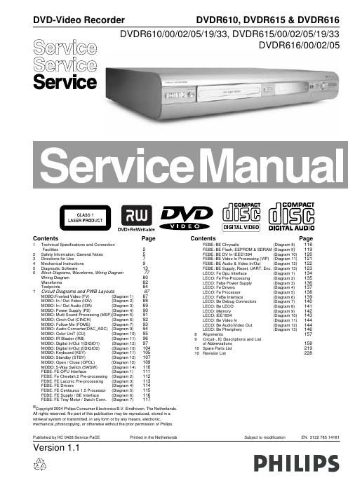 philips dvdr 610 615 616 service manual