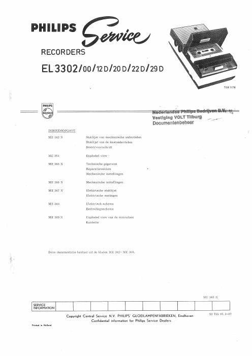 philips el 3302 cass service manual