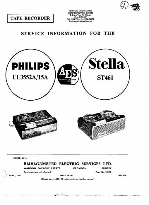 philips el 3515 a service manual