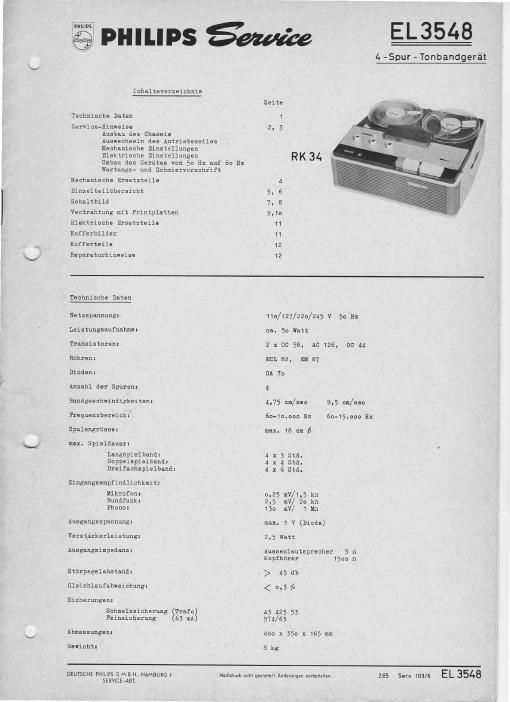 philips el 3548 service manual