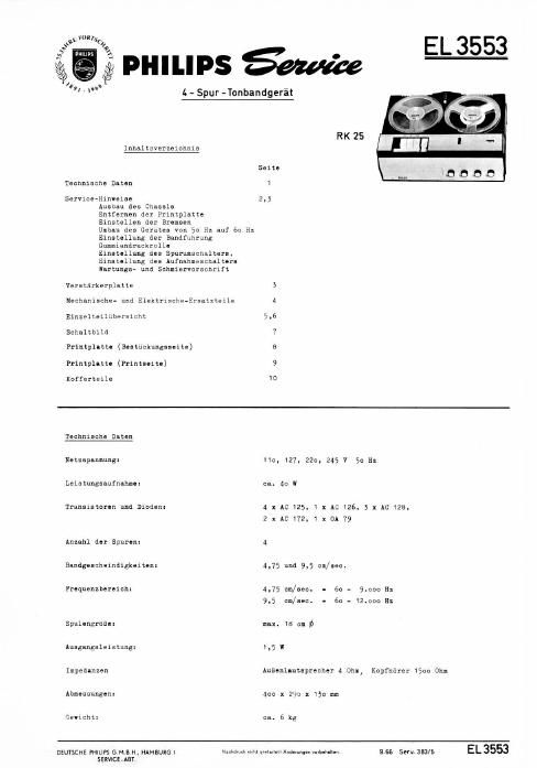 philips el 3553 service manual