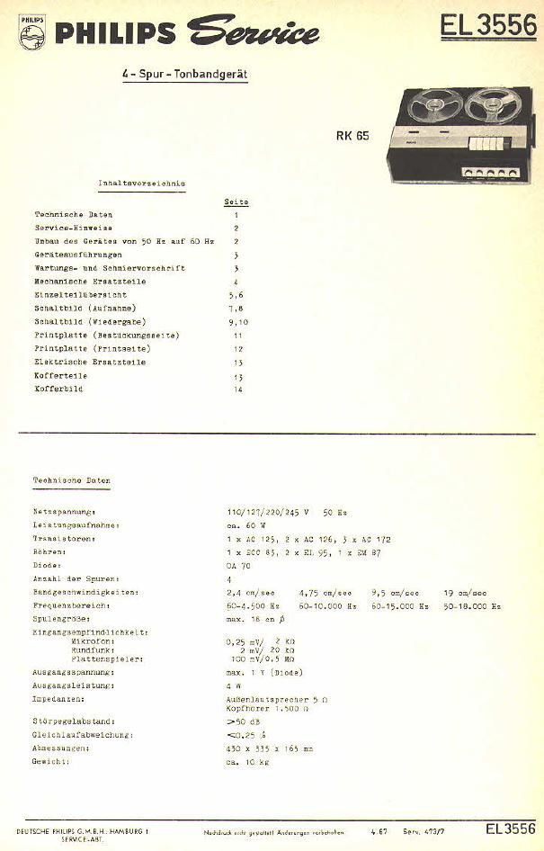 philips el 3556 service manual