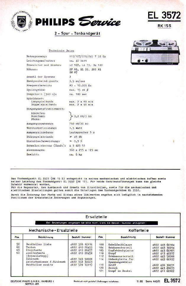 philips el 3572 service manual