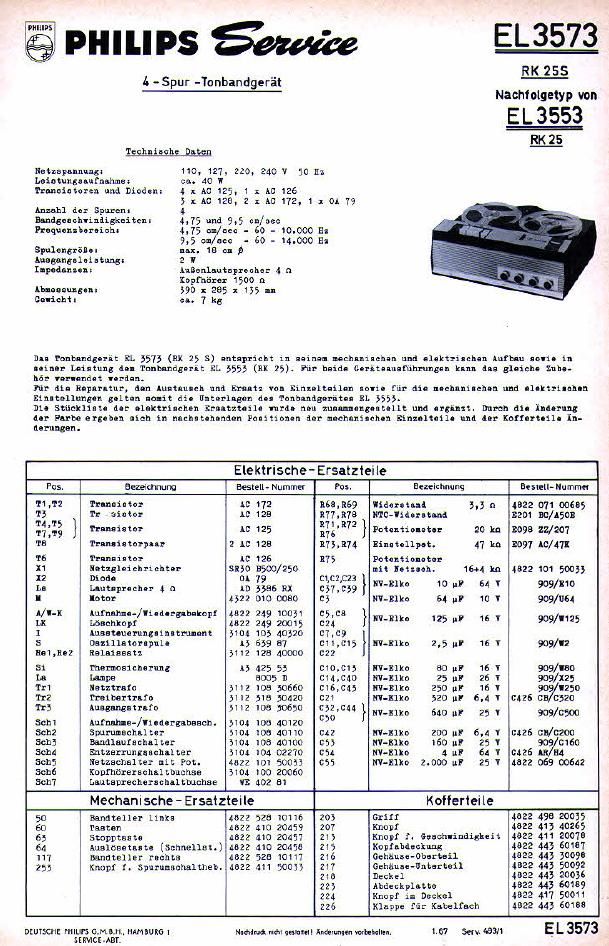 philips el 3573 service manual