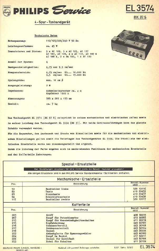 philips el 3574 service manual