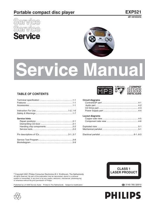 philips exp 521 service manual