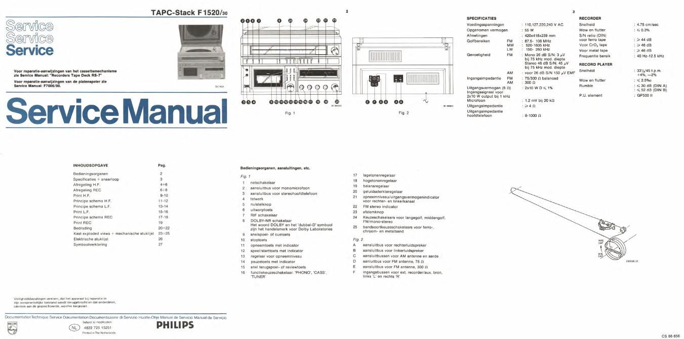 philips f 1520 service manual