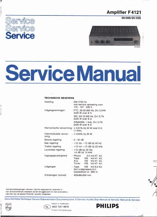 philips f 4121 service manual