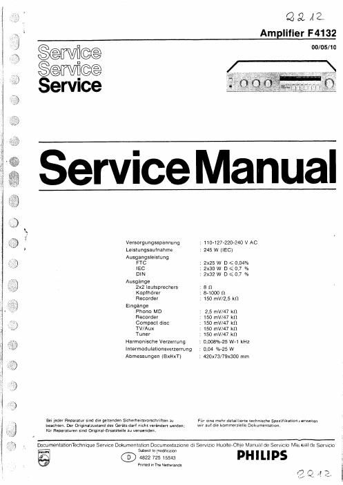 philips f 4132 service manual