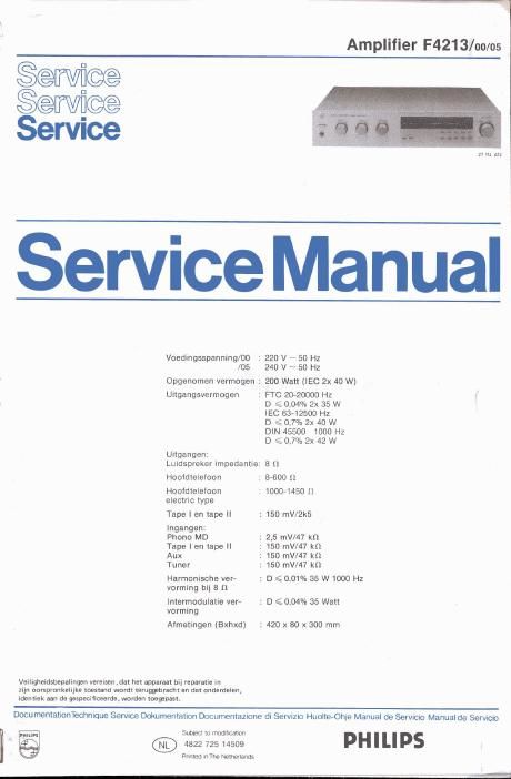 philips f 4213 service manual