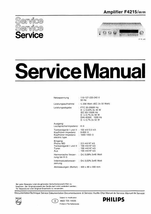 philips f 4215 service manual