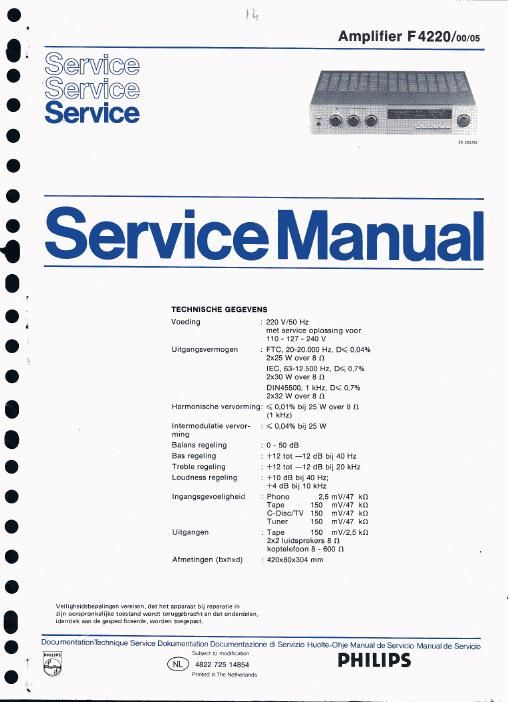 philips f 4220 service manual