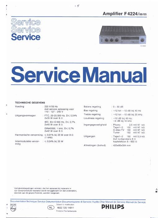 philips f 4224 service manual