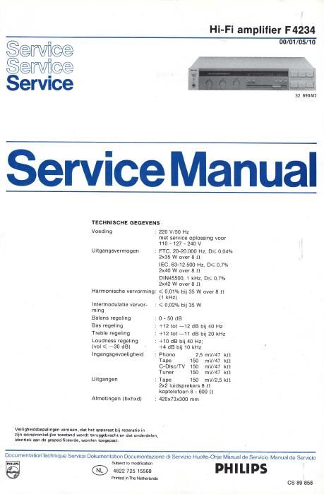 philips f 4234 service manual