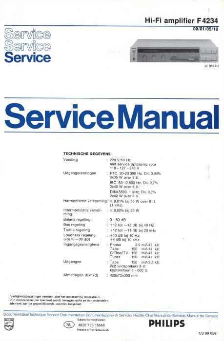philips f 4234 service manual