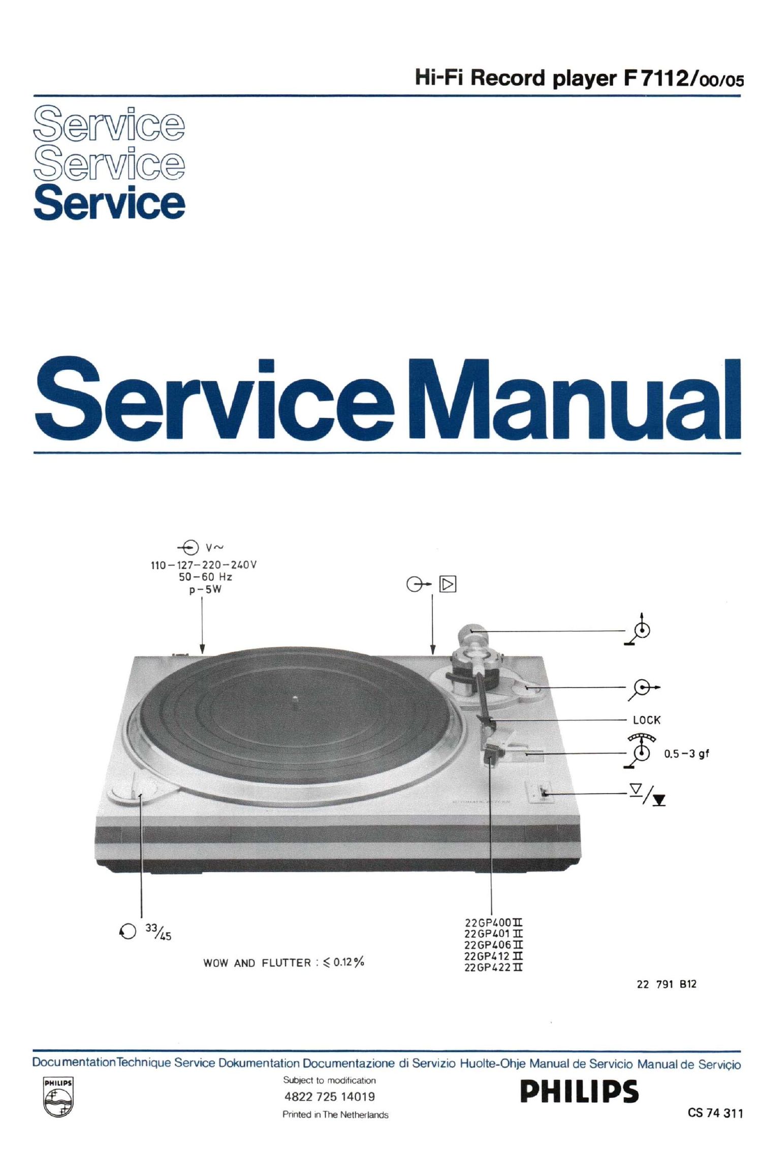 philips f 7112 service manual