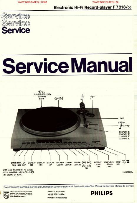 philips f 7813 service manual