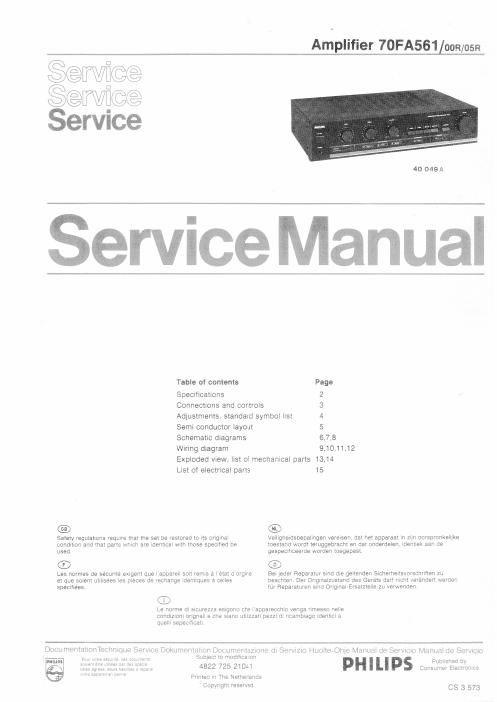 philips fa 561 service manual