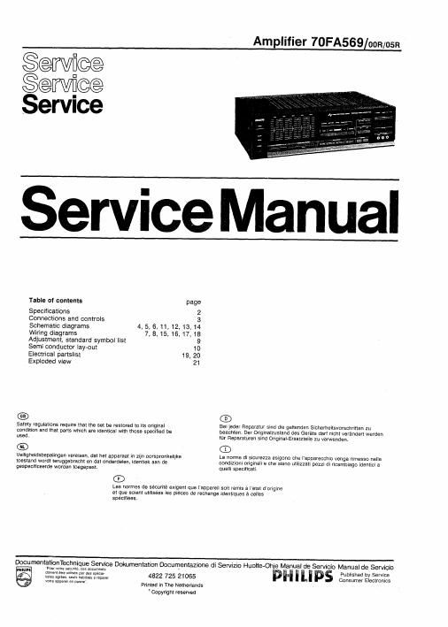 philips fa 569 service manual