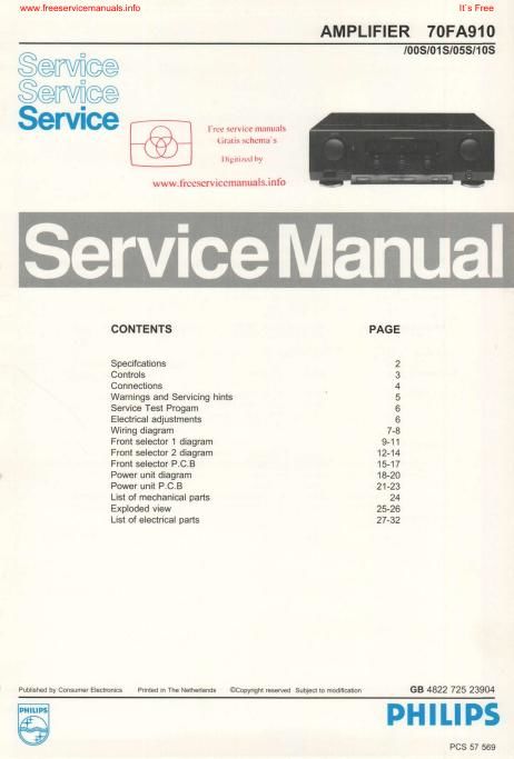 philips fa 910 service manual