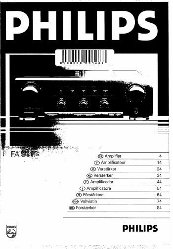 philips fa 911 owners manual