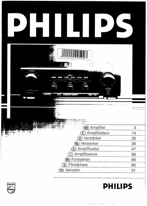 philips fa 931 owners manual