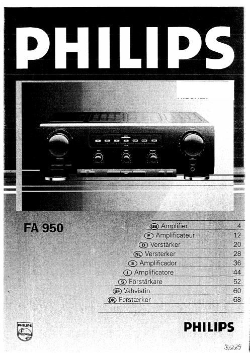 philips fa 950 owners manual