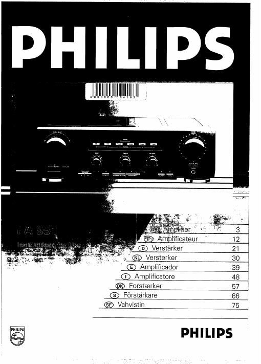 philips fa 951 owners manual