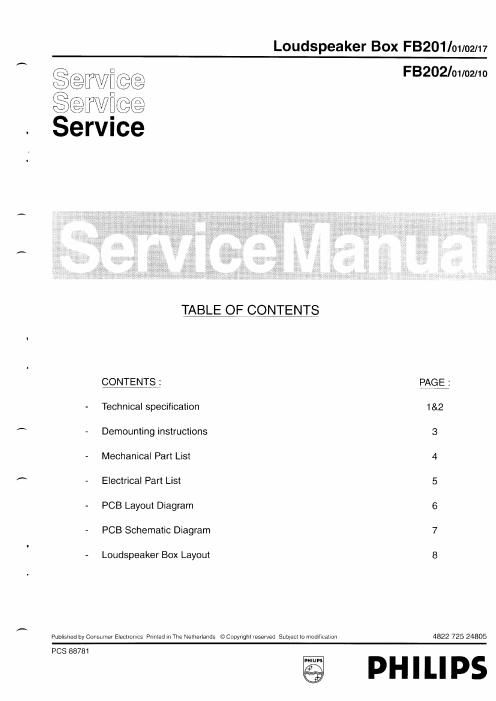 philips fb 202 service manual