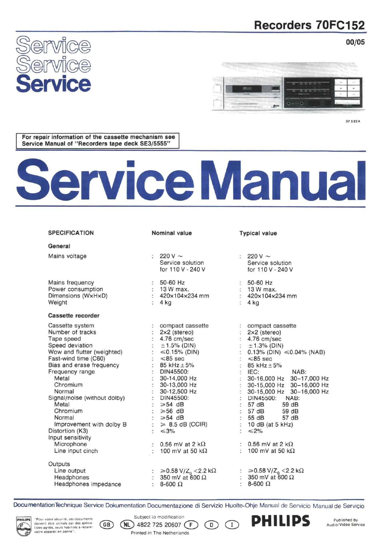 philips fc 152 service manual