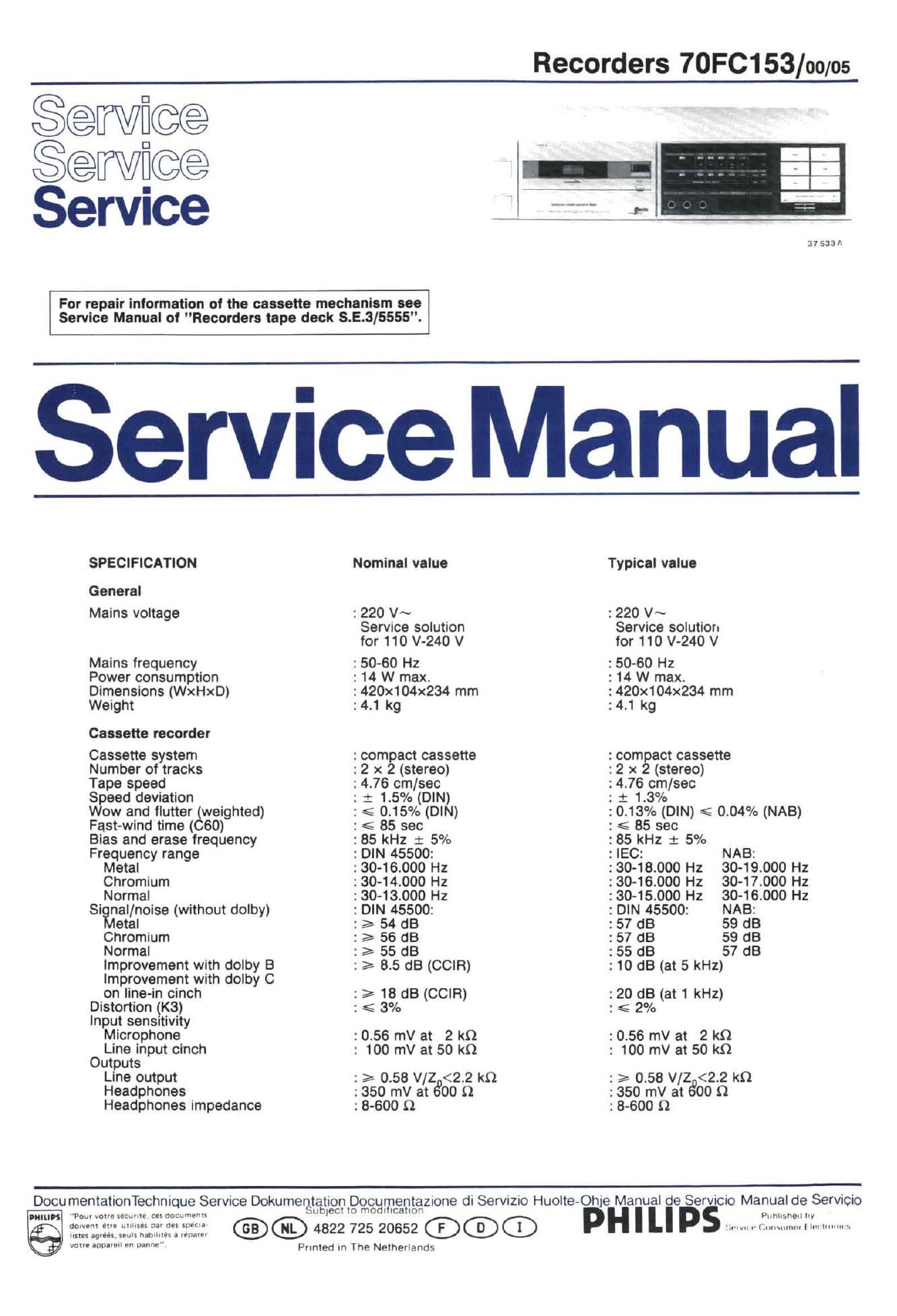 philips fc 153 service manual